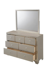 Lyssa Champagne queen bed and matching dresser in champagne finish