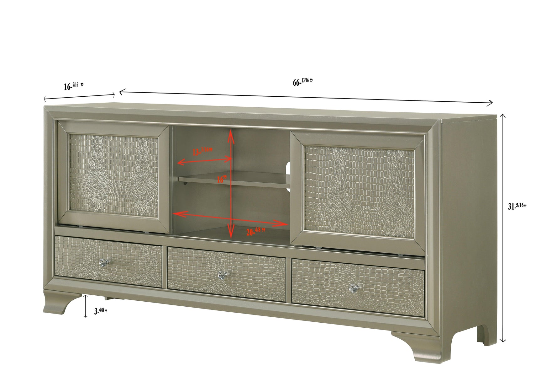 Lyssa Champagne LED Faux Leather Tufted Twin Bed front view