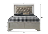 Lyssa Champagne King LED Faux Leather Tufted Upholstered Panel Bed