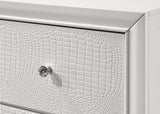 Lyssa Chest Frost 5 drawers open showing interior