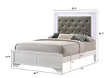 Lyssa Frost faux leather tufted twin panel bed with LED headboard lighting