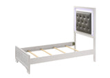 Lyssa Frost faux leather tufted twin panel bed with LED headboard lighting