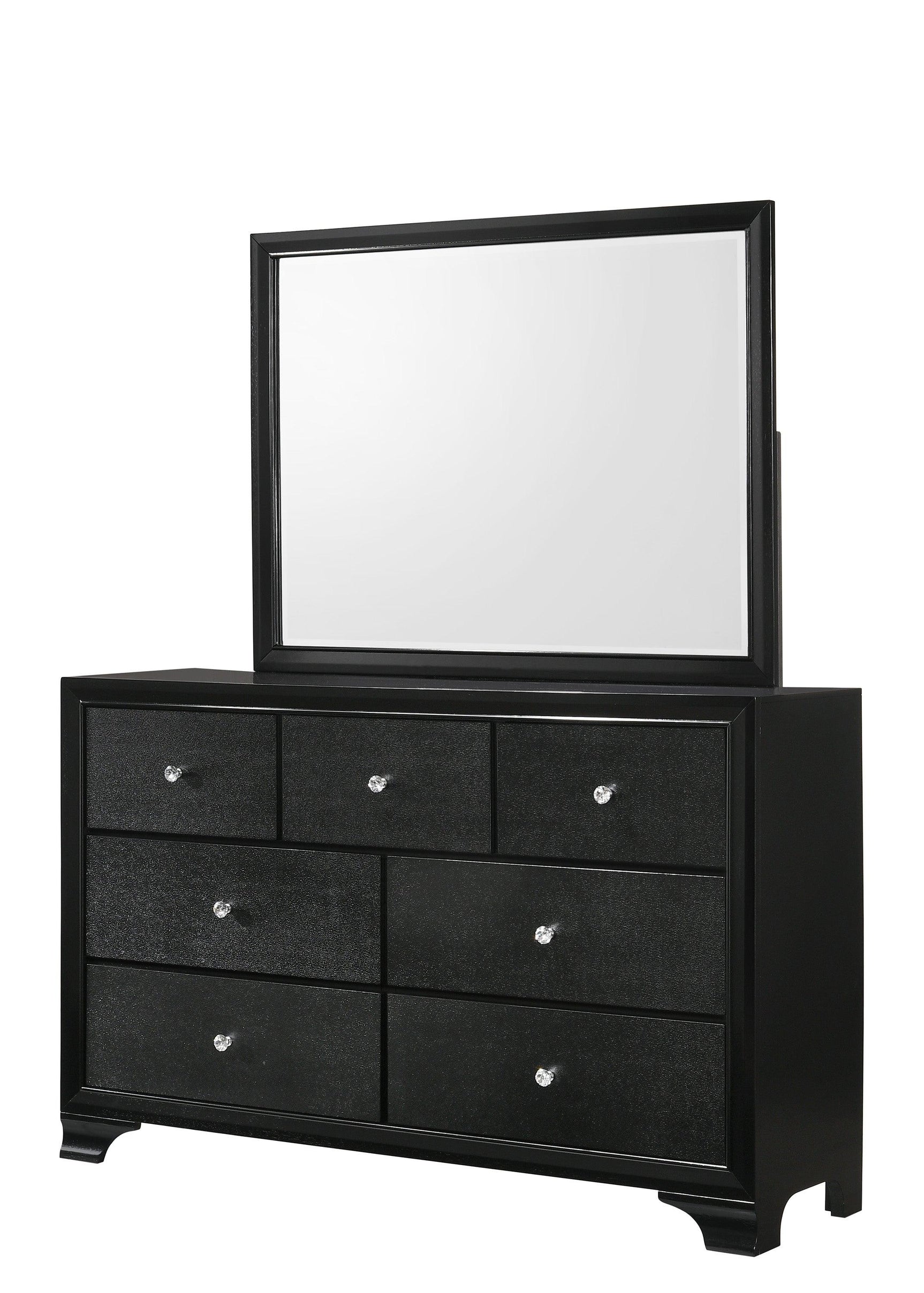 Micah bedroom set featuring velvet upholstered bed and nightstand