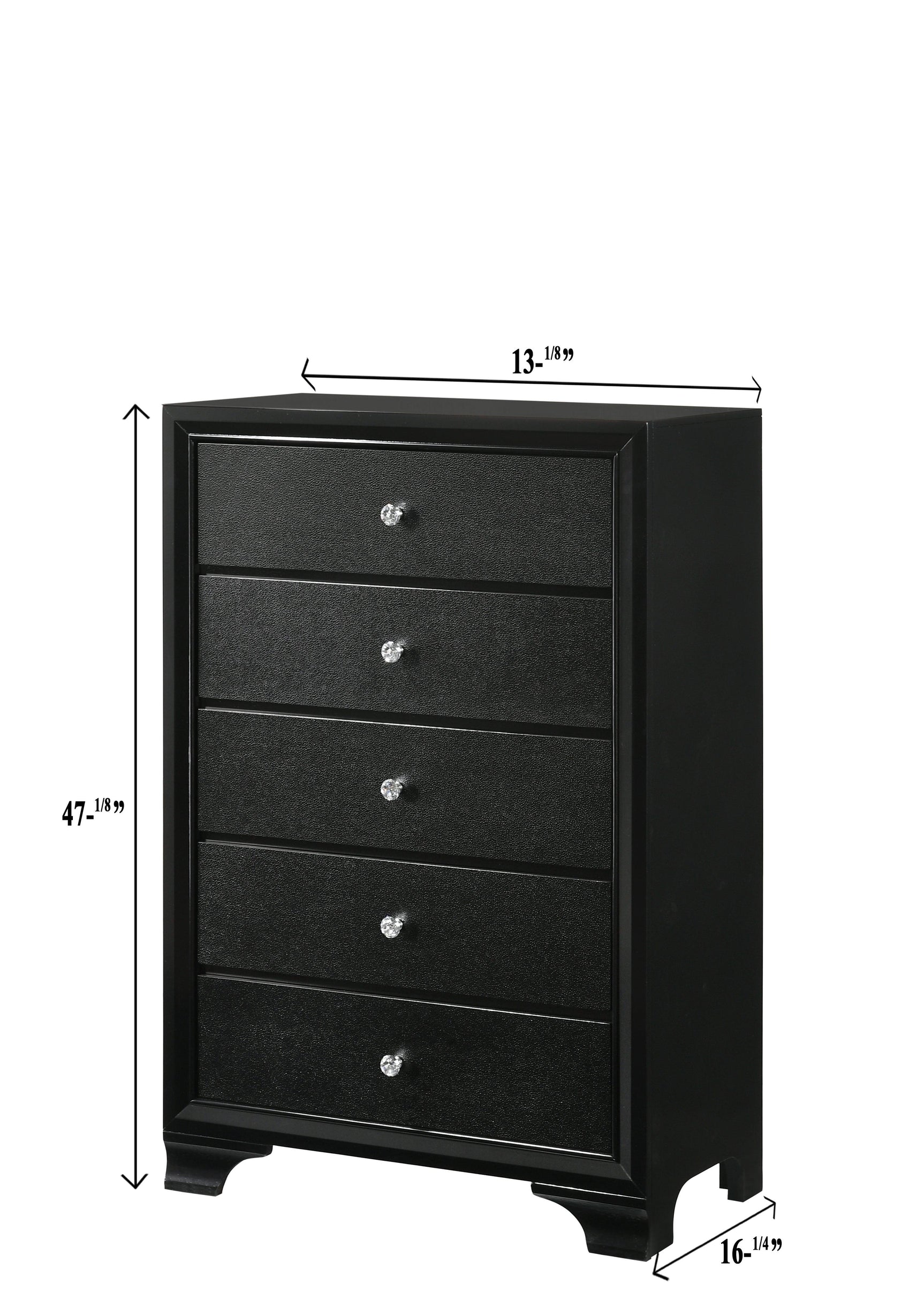 Micah Night Stand Black, angled view emphasizing clean lines