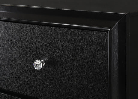 Close-up of black tufted velvet headboard with dimmable LED lights