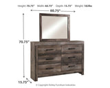 Wynnlow Gray Panel Bedroom Set dimension view