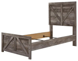 Wynnlow Gray Twin Crossbuck footboard detail