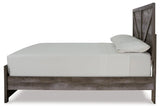Wynnlow Gray Full Crossbuck Panel Bed side profile