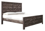 Wynnlow Gray King Crossbuck Panel Bed footboard detail