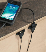 Close-up of dual USB charging ports on Wynnlow Gray Nightstand