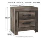 Dimension diagram of Wynnlow Gray Nightstand