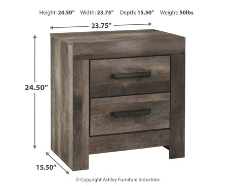 Wynnlow Gray Panel Bedroom Set dimension view