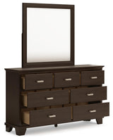Covetown Dark Brown Panel Bedroom Set angled view