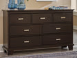 Covetown dark brown dresser front view