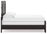 Covetown dark brown full panel bed side view