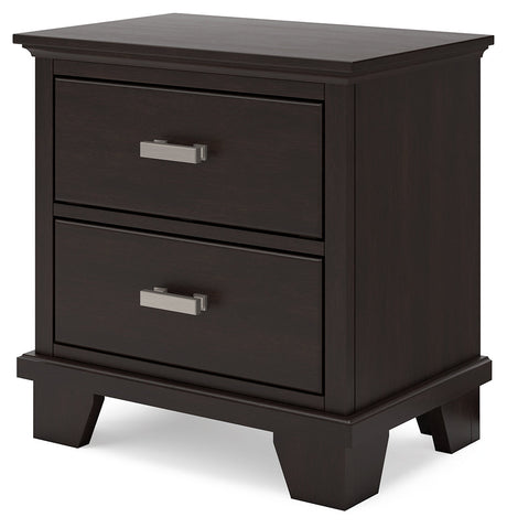 Covetown nightstand showing open drawer