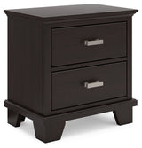 Covetown nightstand metal bar pull detail