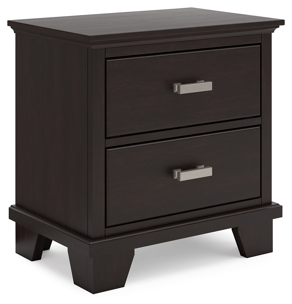 Covetown nightstand metal bar pull detail
