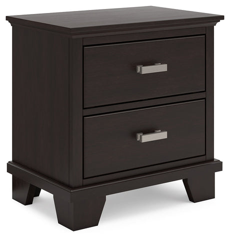 Covetown nightstand metal bar pull detail