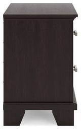 Covetown nightstand drawer interior wood grain lining