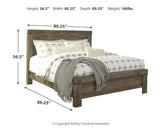 Trinell King Panel Bed dimension diagram