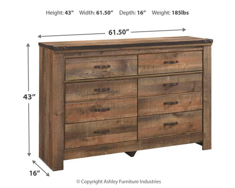 Assembly and dimension schematic of Trinell Brown dresser