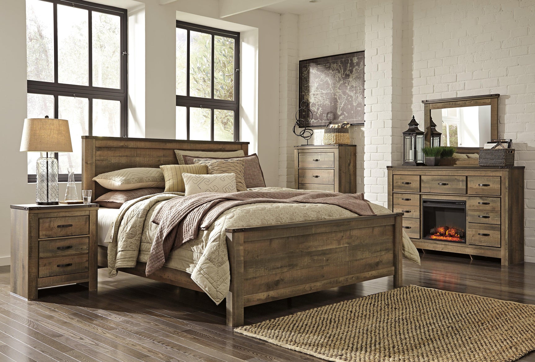 Trinell King Panel Bed showing headboard detail