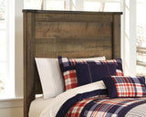 Trinell Brown Twin Panel Bed with Large Storage Drawer, front view