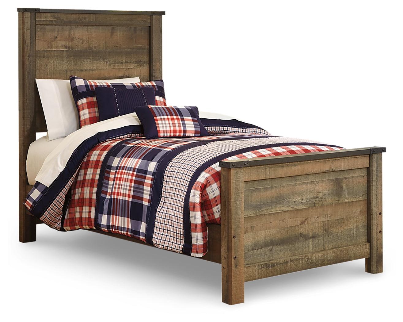 Trinell Brown Twin Panel Bed side angle