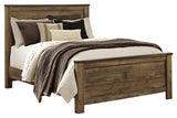 Trinell Brown Queen Panel Bed assembly parts view