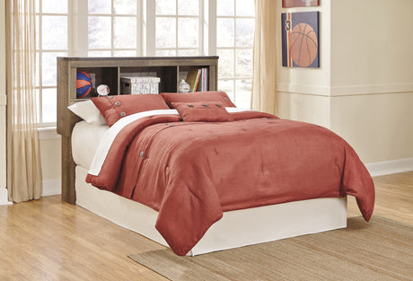 View of Trinell Full Bookcase Bed footboard and side panel