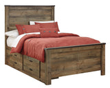 Trinell full brown panel bed angled view