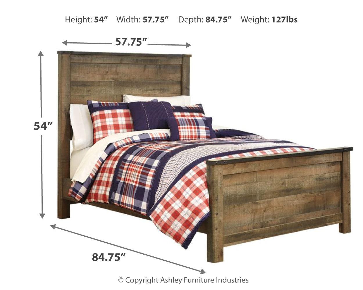 Dimension diagram of Trinell Full Panel Bed