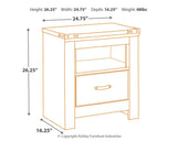 Trinell Nightstand dimensions diagram