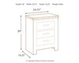 Trinell Nightstand dimension diagram with measurements