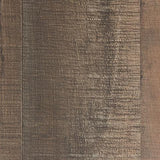 Close-up of rustic plank finish and metal banding details on Trinell Pier