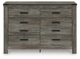 Frandern Gray Dresser head-on front view