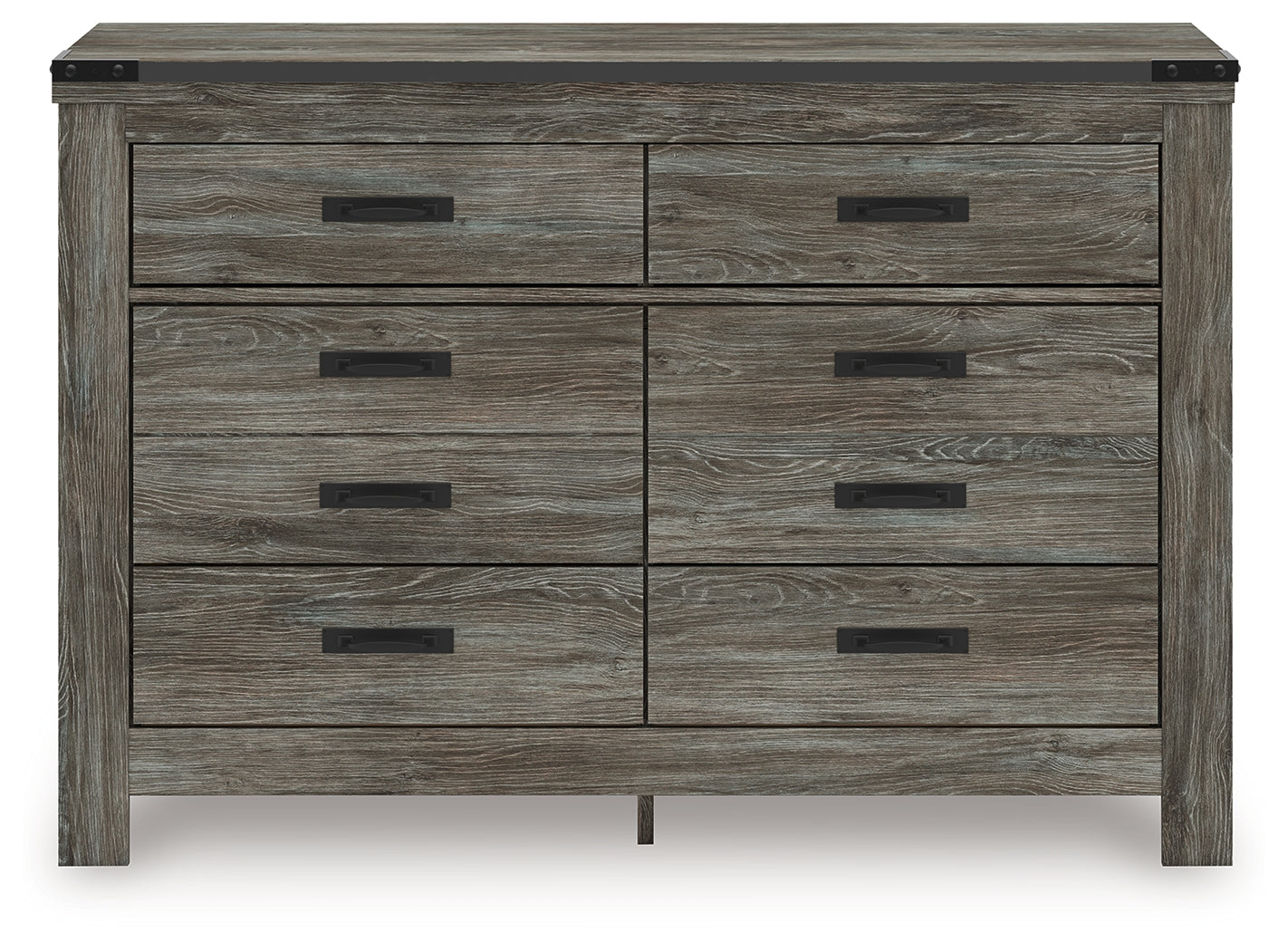 Frandern Gray Dresser head-on front view
