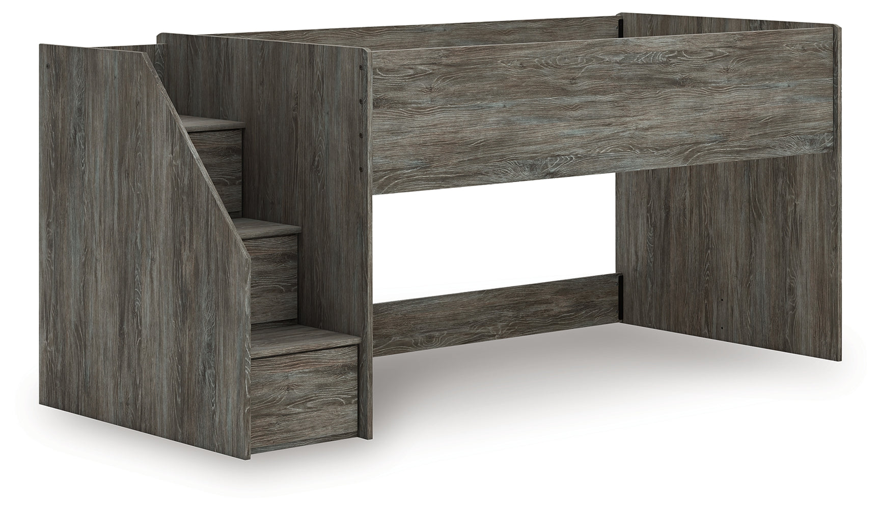 Frandern Gray Twin Loft Bed front angle