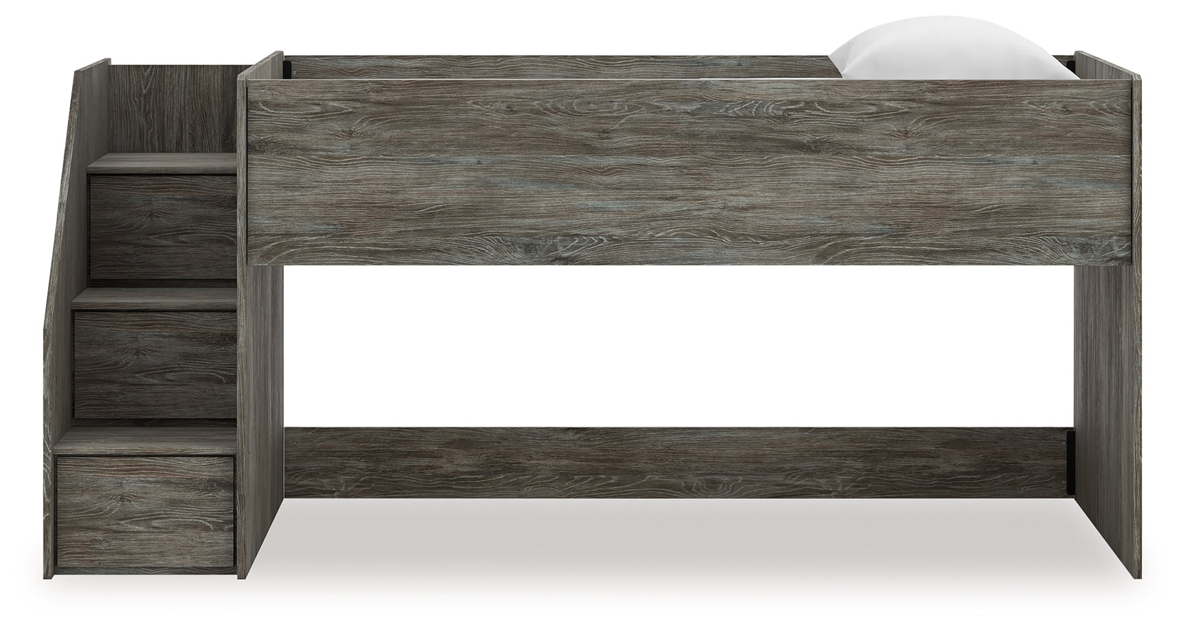 Frandern Gray Twin Loft Bed head-on view