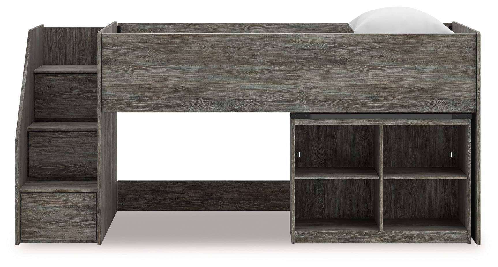 Frandern Twin Loft Bed head-on front view