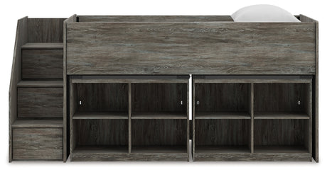 Frandern twin loft bed head-on frontal view