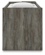 Frandern gray twin loft bed side alternate angle