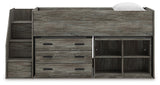 Frandern Gray Twin Loft Bed head-on view