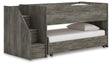 Frandern Gray Twin over Twin Loft Bed front angle view