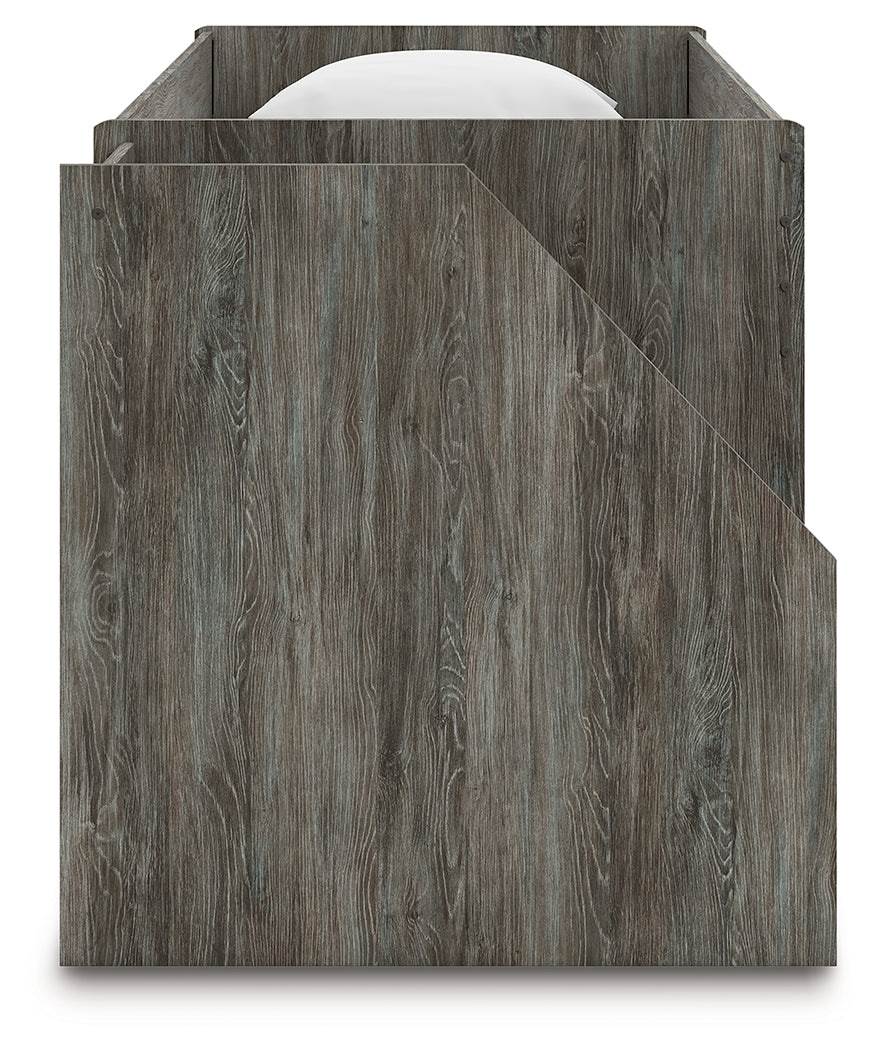Frandern Gray Twin over Twin Loft Bed side view