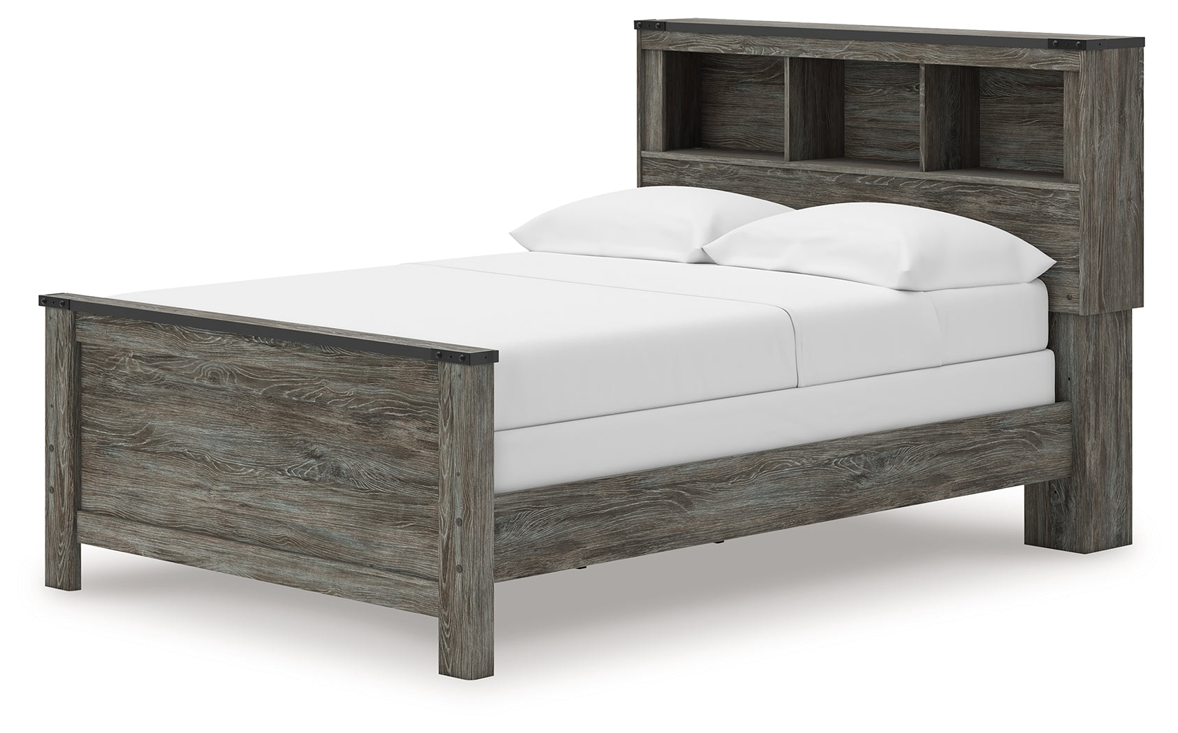 Alternate side angle of Frandern Full Bookcase Panel Bed