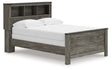 Frandern Full Bookcase Panel Bed angled view showing headboard and footboard