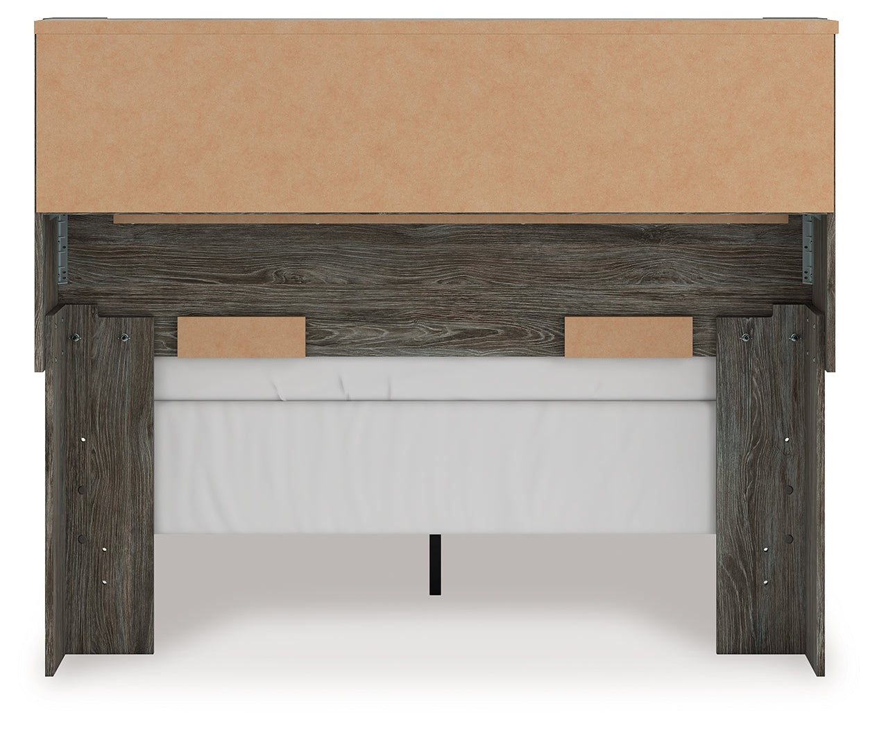 Back view of Frandern Full Bookcase Panel Bed