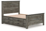 Frandern Full Panel Bed front view showing panel headboard and footboard